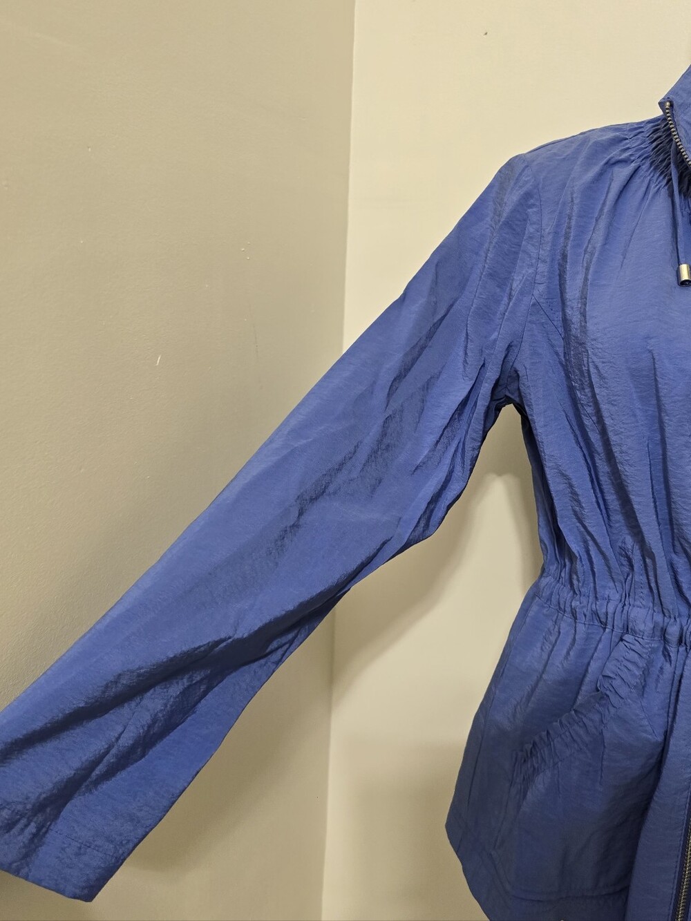 CHICO'S zenergy size Medium Full Zip Adjustable Waist Athleisure Jacket Blue - Picture 6 of 16